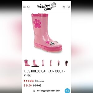 Western Chief Kids Pink Cat Rain Boots